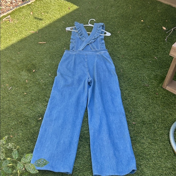 Denim Ruffle Overalls - Picture 5 of 7